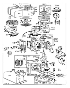 Replacement Parts Diagram and Parts List for 61700-61797 907500 - 907561 Briggs and Stratton Engine